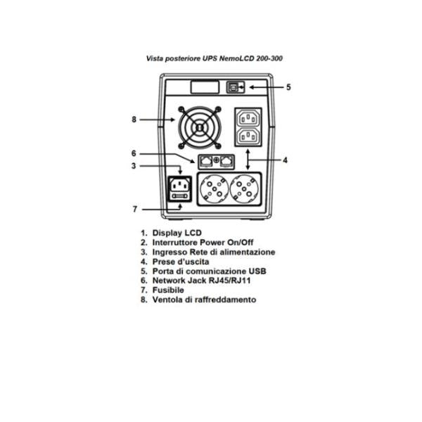 Naicon srl UPS NEMO-LINE INTERACTIVE DISP.LCD,USB 2000VA 900W EL-NEMOLCD 200