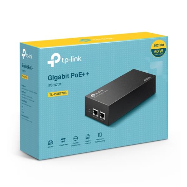Tp-link POE++ INJECTOR ADAPTER, 1× GIGABIT POE PORT, 1× GI POE170S