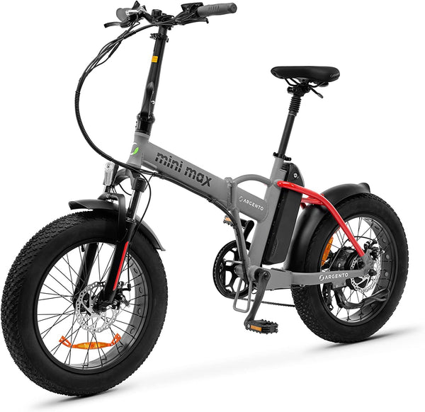 Argento e-Mobility Bici Elettrica Pieghevole Mini 20" 250W 7V Grigio Freni Disco AR-BI-220008