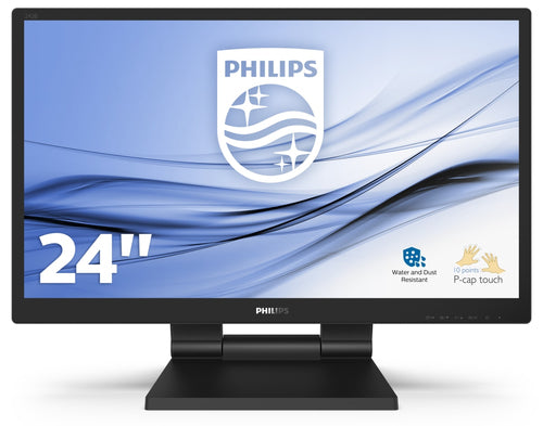 PHILIPS MONITOR TOUCH 23,8 LED IPS 16:9 FHD 5MS 250CDM, VGA/DVI/DP/HDMI, IP54, MULTIMEDIALE 242B9T