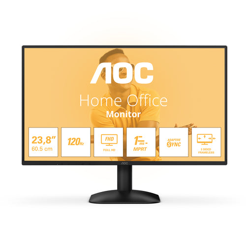 AOC MONITOR 23,8 LED IPS FHD 16:9 4MS 300 CDM 120Hz, VGA/HDMI 24B31H