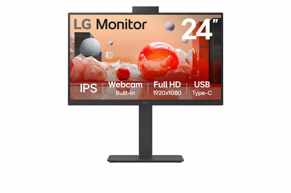LG MONITOR 23,8 LED IPS 100Hz 16:9 FHD 5ms 250 CDM, WEBCAM, PIVOT, USB-C DOCK, DP/HDMI, MULTIMEDIALE 24BA850-B.AEU
