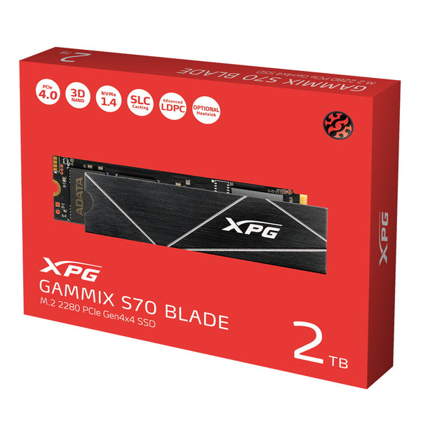 ADATA SSD GAMING INTERNO S70 BLADE PCIe Gen4x4 M.2 2280 2TB AGAMMIXS70B-2T-CS