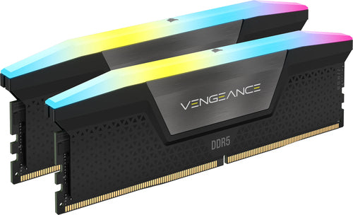 CORSAIR RAM VENGEANCE RGB DDR5 32GB (2 x 16GB) DDR5 6000 CL38-44-44-96 1.35V INTEL XMP - BLACK CMH32GX5M2B6000C38