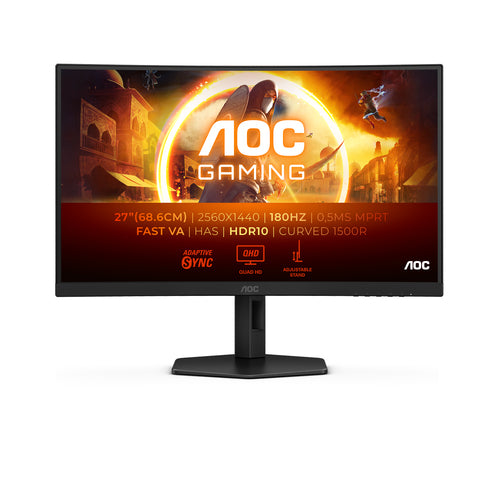 AOC MONITOR GAMING 27 LED VA QHD 1MS 300 CDM 180Hz, REG ALTEZZA, DP/HDMI CQ27G4X