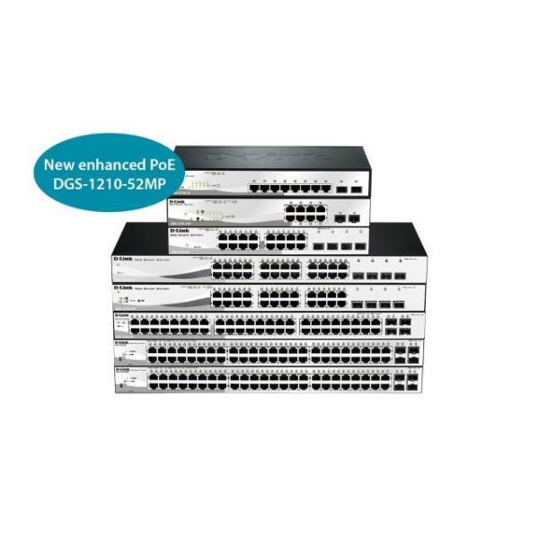 D-LINK SWITCH 10 PORTE DI CUI 8 PORTE GIGABIT POE + 2 PORTE SFP SMART+ DGS-1210-10P