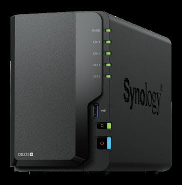 SYNOLOGY NAS TOWER DS225+ X 2HD 3.5/2.5 SATA2/3 - NO HD - CELERON J4125 -2GB DDR4-1P LAN RJ45 1GBE DS225+
