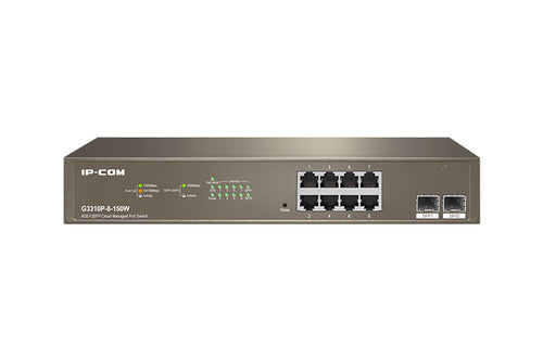 IP-COM SWITCH POE CLOUD MANAGED 8GE+2SFP G3310P-8-150W