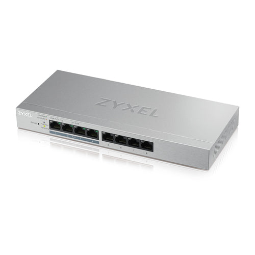 ZYXEL SWITCH UNMANAGED PLUS 8 PORTE GIGABIT (4 PoE), EASY MANAGEMENT PER VLAN, QoS, DESIGN SENZA VENTOLE, DESKTOP GS1200-8HPV2-EU0101F