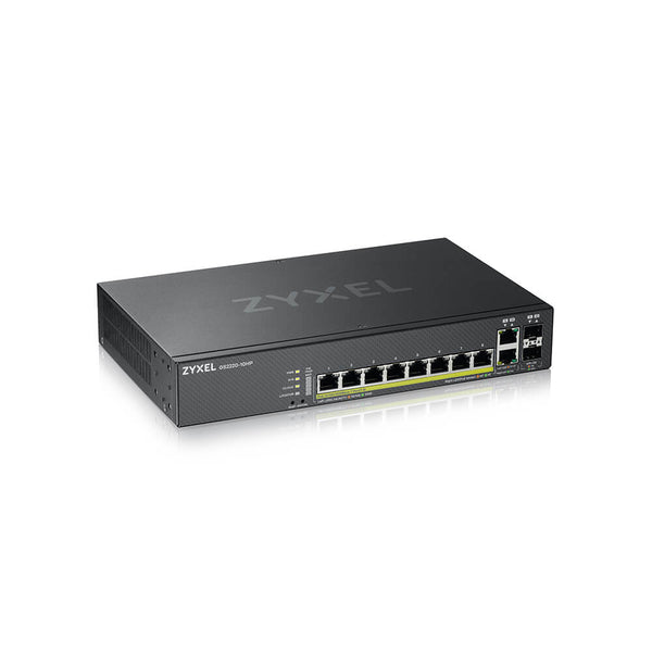 ZYXEL SWITCH MANAGED LAYER 3 LITE, 8X GB POE 180W, 2X SFP, FANLESS DESKTOP/RACK, NFLEX GS2220-10HP-EU0101F