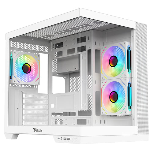 ITEK CASE DARK CAVE DS, GAMING TOWER, ATX, 3X12CM ARGB FAN, 2XUSB3, TYPE-C, SIDE  FRONT PANEL TEMP ITGCADCDSW
