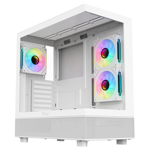 ITEK CASE SHOWBUI 42W, GAMING TOWER, ATX, 3X12CM ARGB FAN,  2XUSB3, TYPE-C, SIDE  FRONT PANEL TEMP ITGCASB42W