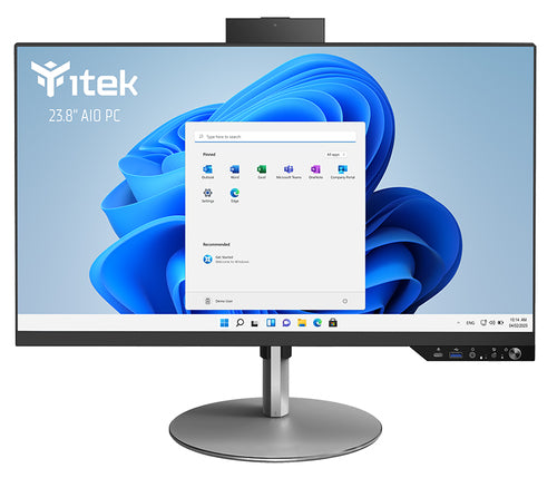 ITEK PC AIO BAREBONE 23,8 FHD, H610, 2xDDR4, M.2, 2x SSD/HDD 2.5, WiFi, BT, Pop-Up Cam, Spkr, Type ITPCAB2461BHW
