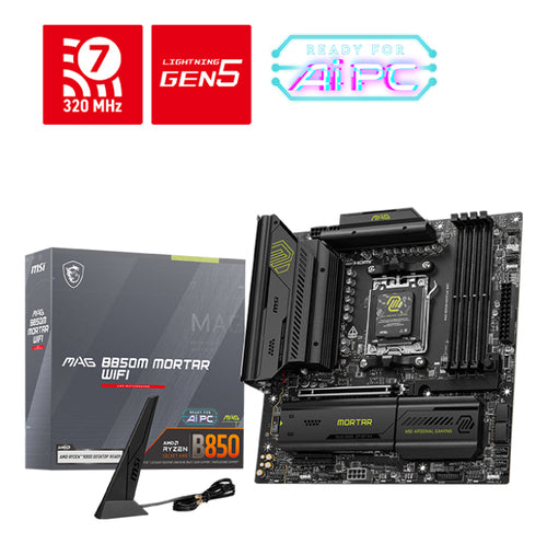 MSI MB AMD B850M MORTAR WIFI AM5,DDR5,QUALCOMM NCM865 MAG B850M MORTAR WIFI