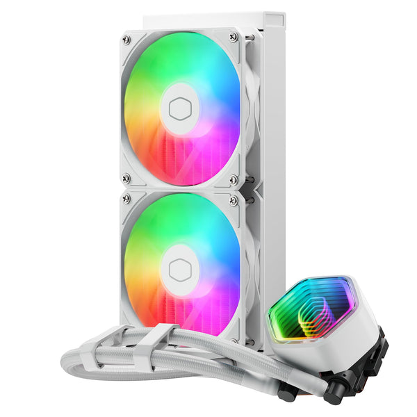 COOLER MASTER DISSIPATORE A LIQUIDO MASTERLIQUID 240 CORE II SKT UNIVERSALE 2X120MM ARGB FANS BIANCO MLW-D24M-A18PA-RW