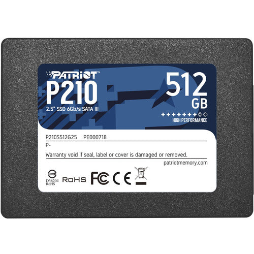 PATRIOT SSD INTERNO P210 512GB 2,5 SATA 6GB/S R/W 530/430 P210S512G25
