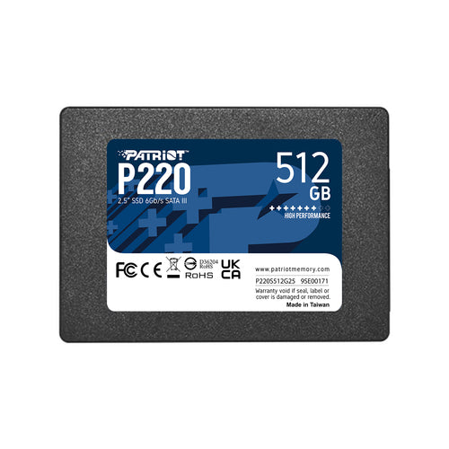 PATRIOT SSD INTERNO P220 512GB 2,5 SATA 6GB/S R/W 500/500 P220S512G25