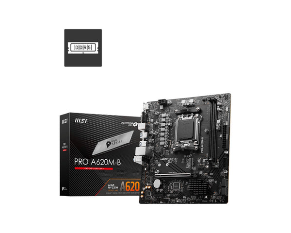 MSI MB AMD PRO A620M-B,A620,AM5,2DDR5,1PCI-EX16,1PCI-EX1,1M.2,4SATA3,6USB3.2 GEN1,6USB2.0 911-7E28-017