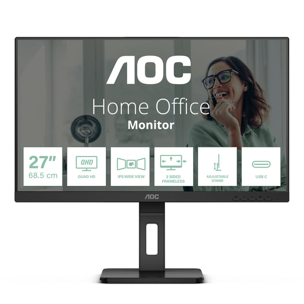 AOC MONITOR 27 LED IPS QHD 16:9 4MS 350 CDM, USB-C, PIVOT, DP/2HDMI, MULTIMEDIALE Q27P3CV