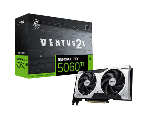 MSI VGA GEFORCE RTX 5060 TI, RTX 5060 TI 8G VENTUS 2X PLUS, 8GB GDDR7, HDMI/DP*3, ATX, DUAL FAN RTX 5060 Ti 8G VENTUS 2X PLUS