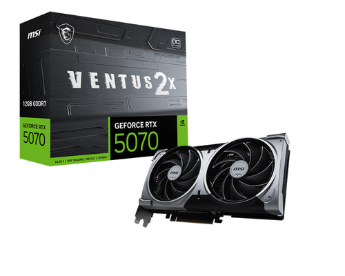 MSI VGA GEFORCE RTX 5070, RTX 5070 12G VENTUS 2X OC, 12GB GDDR7, HDMI/DP*3, ATX, DUAL FAN, OC RTX 5070 12G VENTUS 2X OC