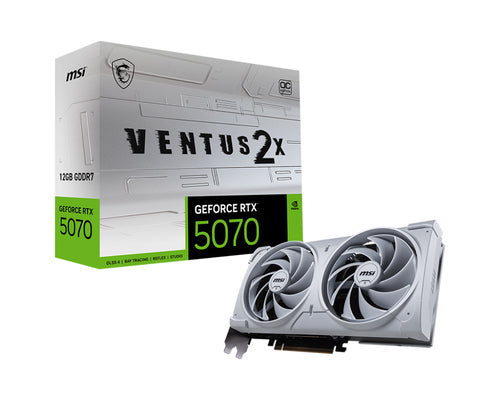 MSI VGA GEFORCE RTX 5070, RTX 5070 12G VENTUS 2X OC WHITE, 12GB GDDR7, HDMI/DP3, DUAL FAN, OC RTX 5070 12G VENTUS 2X OC WHITE