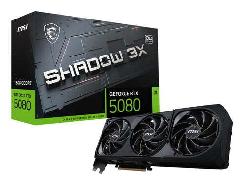 MSI VGA GEFORCE RTX 5080, RTX 5080 16G SHADOW 3X OC, HDMI/DP3, TRIPLE FAN, OC, ATX, BULK EDITION RTX 5080 16G SHADOW 3X OC BULK