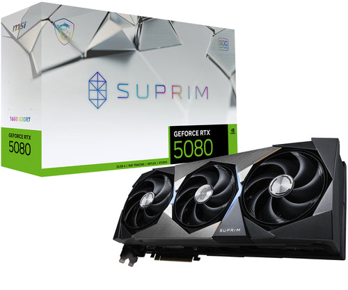 MSI VGA GEFORCE RTX 5080, RTX 5080 16G SUPRIM SOC, 16GB GDDR7, HDMI/DP*3, ATX, TRI FROZR, OC RTX 5080 16G SUPRIM SOC