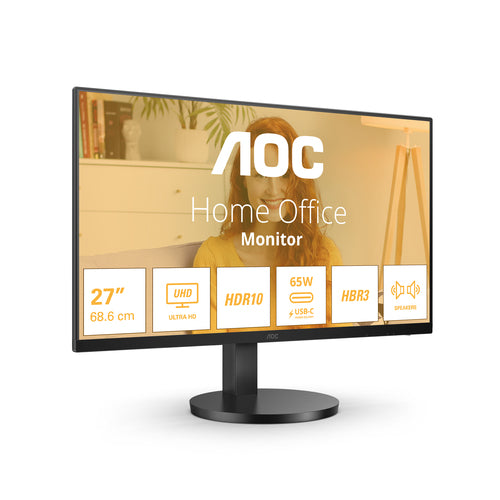 AOC MONITOR 27 LED IPS 4K UHD 16:9 4MS 350 CDM, REG ALTEZZA, USB-C DOCK, HDMI, MULTIMEDIALE U27B3CF