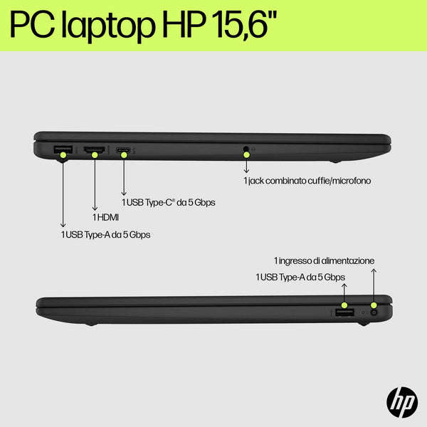 HP Laptop 15-fd0088nl Intel® Core™ i7 i7-1255U Computer portatile 39,6 cm (15.6") Full HD 16 GB DDR4-SDRAM 512 GB SSD Wi-Fi 6 (802.11ax) Windows 11 Home Argento