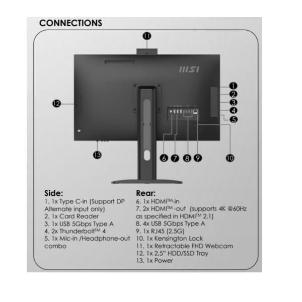 MSI MODERN AM273QP AI 1UM-064IT 00-AF0111-021