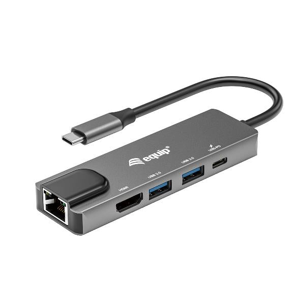 Equip Adattatore multifunzione USB-C 5 in 1, HDMI, LAN Gigabit, USB 3.2 GEN1, USB PD 100W