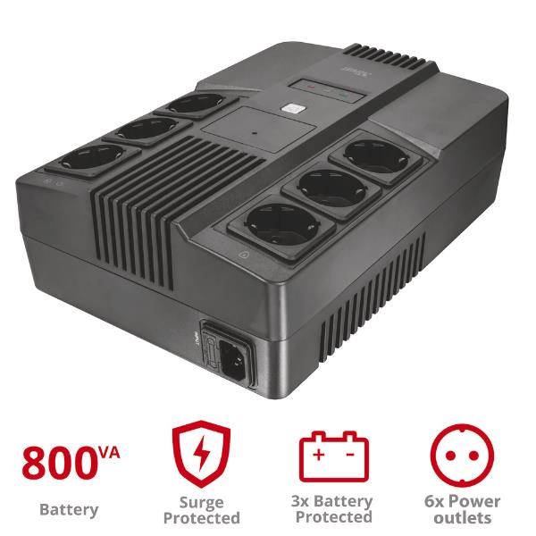 TRUST MAXXON POWERSTRIP UPS 800VA 23326