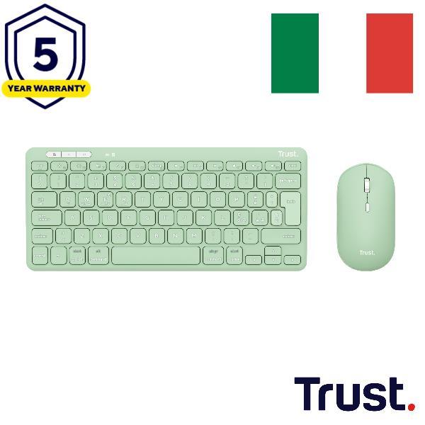 TRUST LYRA WL KEYBOARD   MOUSE IT GREEN 24943