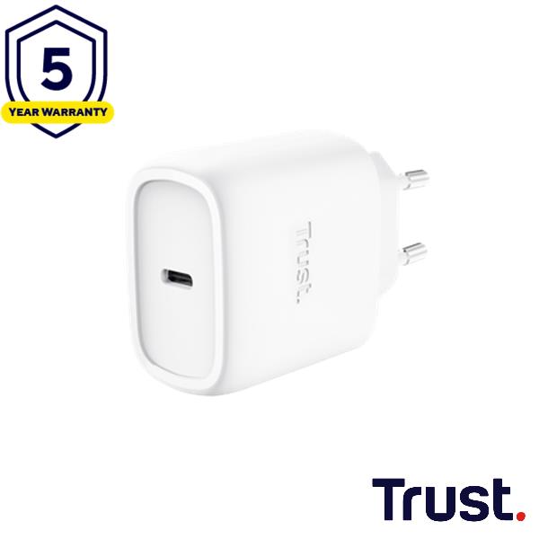TRUST MAXO 45W USB-C GAN CHARGER WHITE 25522
