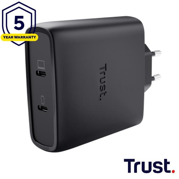 TRUST MAXO 100W 2P USB-C GAN CHARGER BLK 25527