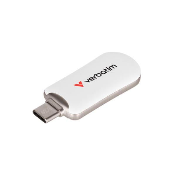 VERBATIM PLECTRA USB-C FLASH DRIVE WH 128GB 30229