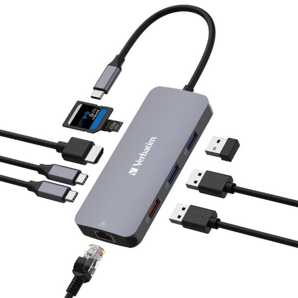 VERBATIM USB C MULTIPORT HUB 9 IN 1 HDMI 4K 32152