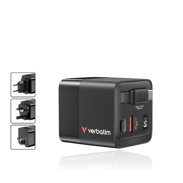 VERBATIM GAN CHARGER 2 PORT 65W MINI 32217