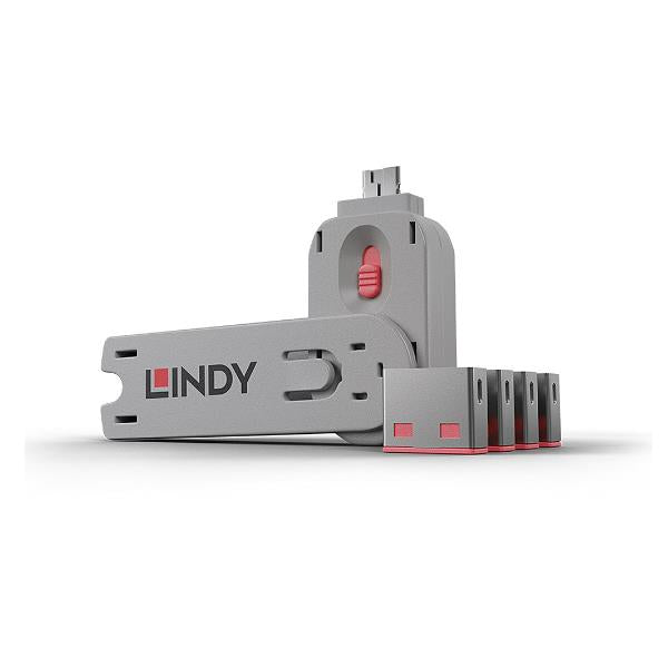 LINDY SERRATURE PER PORTE USB ROSA 40450