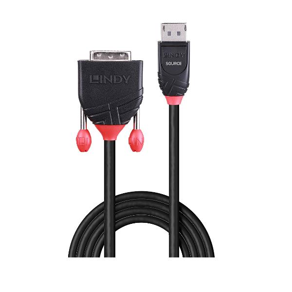 Lindy 41493 cavo e adattatore video 5 m DVI-D DisplayPort Nero