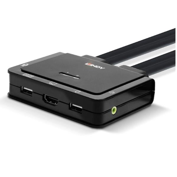 LINDY 2 PORT HDMI 2.0 KVM SWITCH COMPACT 42345