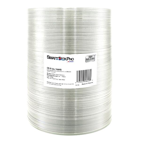VERBATIM CD R 52X 700MB WHITE INKJET CF.100 69828