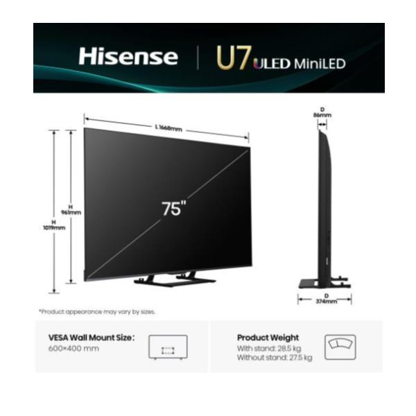 HISENSE 75 U79Q MINI LED 4K UHD SMART 144HZ 75U79Q