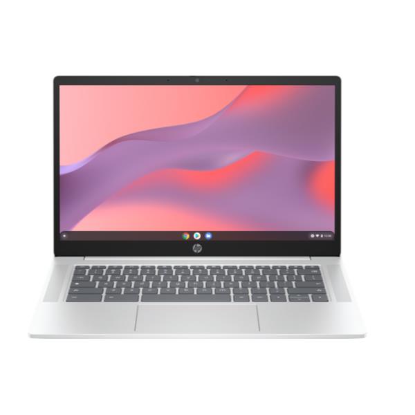 HP Chromebook 14a-nf0016nl Intel® N N100 35,6 cm (14") HD 8 GB LPDDR5-SDRAM 128 GB UFS Wi-Fi 6E (802.11ax) ChromeOS Argento