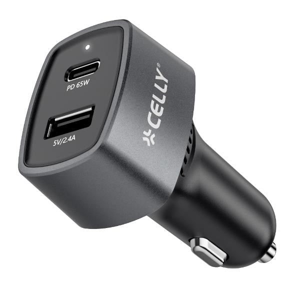 CELLY CAR CHARGER USB-C USB-A 65W CC1USBC1USBA65W