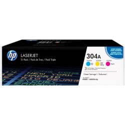 HP Confezione da 3 cartucce originali di toner ciano/magenta/giallo LaserJet 304A