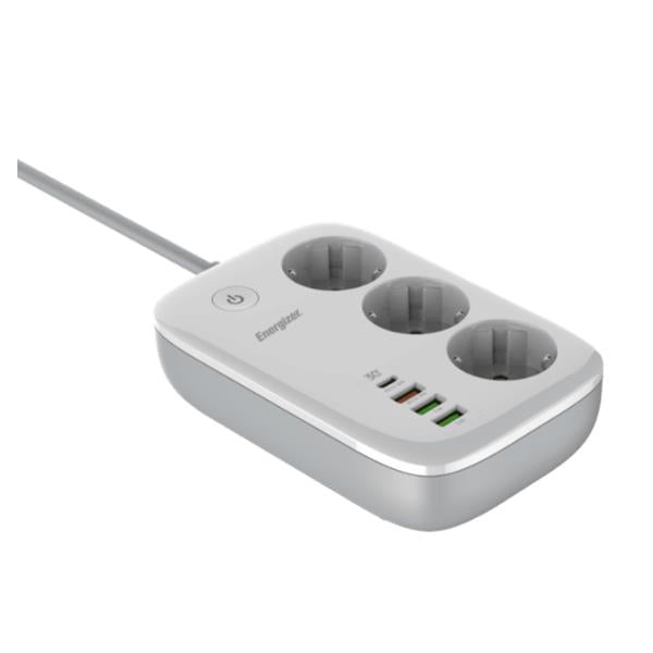ENERGIZER MULTIPRESA 3 SCHUKO + 4 USB EPB2500W02EU