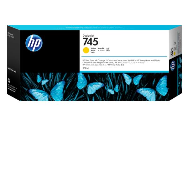 HP Cartuccia Inchiostro Giallo DesignJet 745, 300 ml