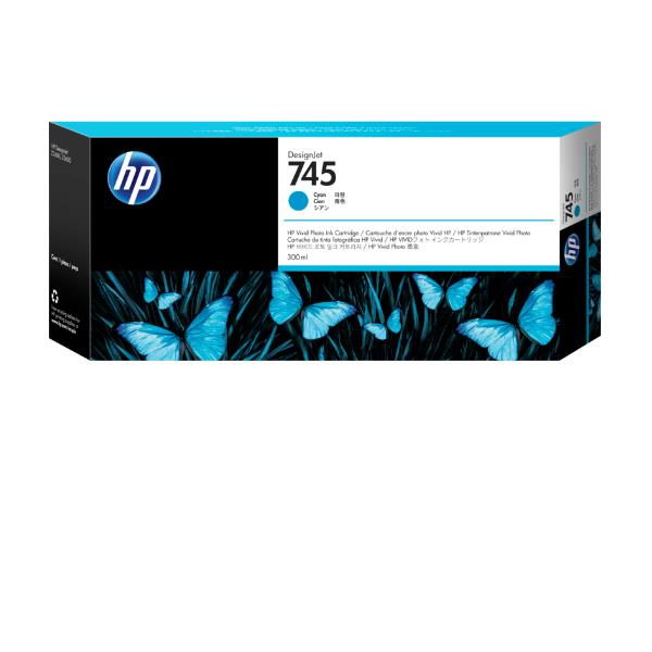 HP Cartuccia Inchiostro Ciano DesignJet 745, 300 ml